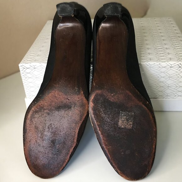 STUART WEITZMAN 🐈‍⬛ Black Open Toe Kitten Heels - Picture 13 of 15